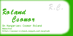 roland csomor business card